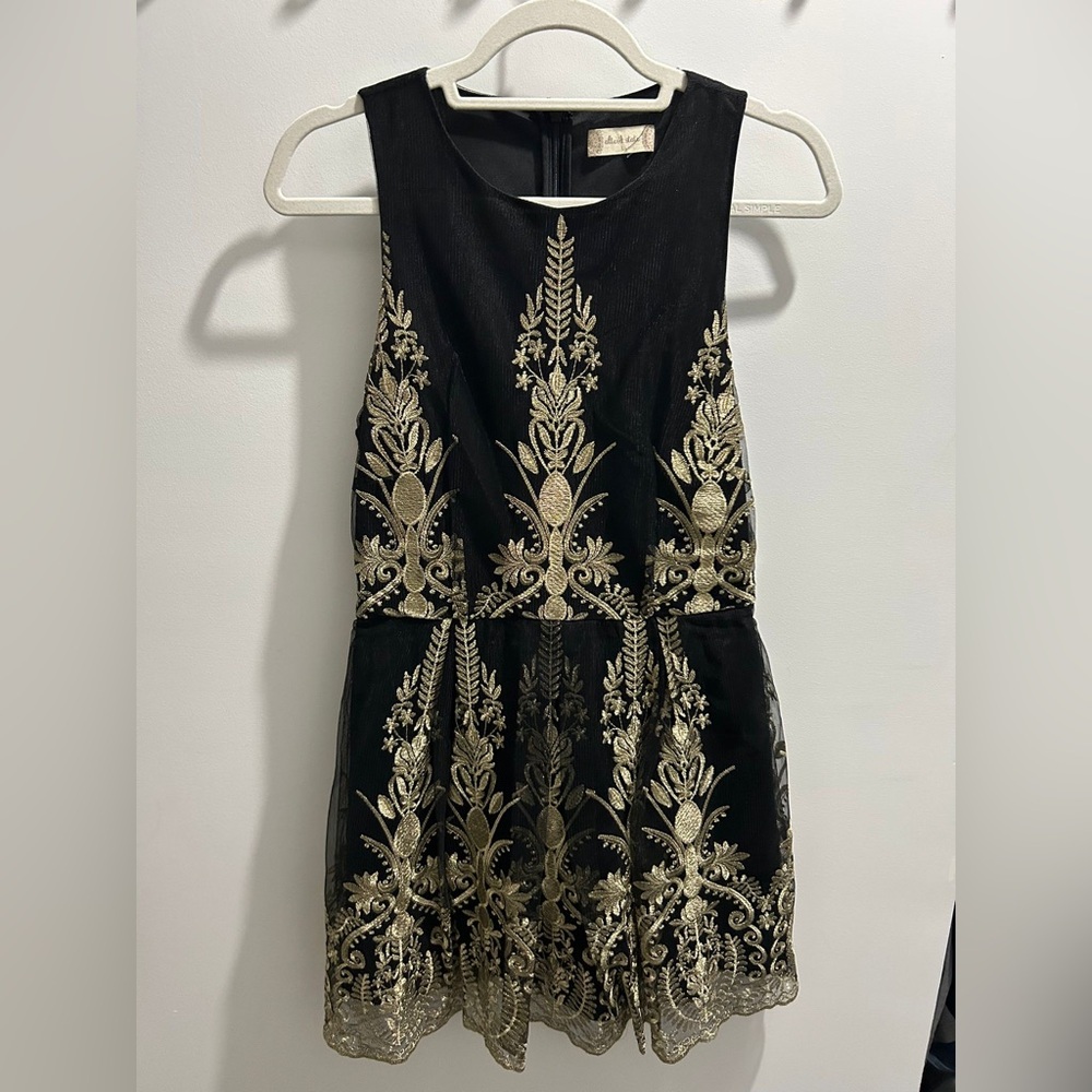 Altar’d State black and gold detail short dress size L